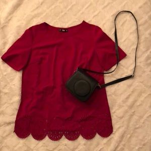 Trimmed red top